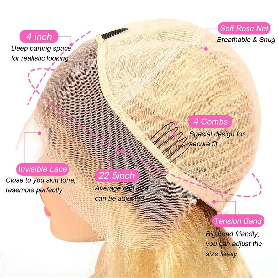 13x4 Lace Front Human Hair Wig 613 Straight Density