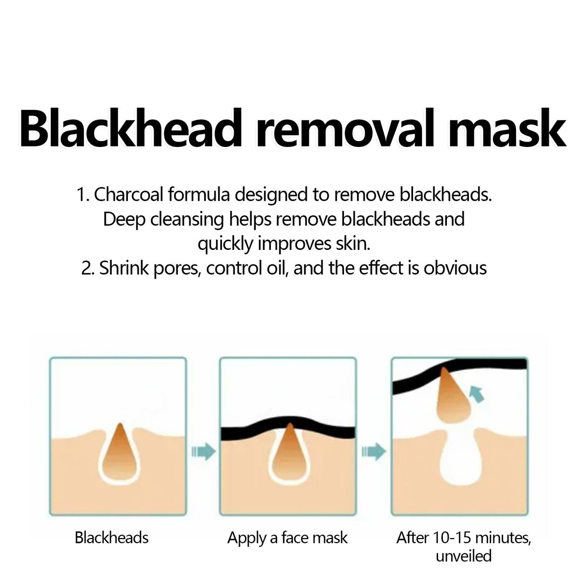 West&Month Blackhead Removal Peeling Mask Deep Cleansing Facial Mask For Blackhead Acne Pore Refining Skin Care 60ml