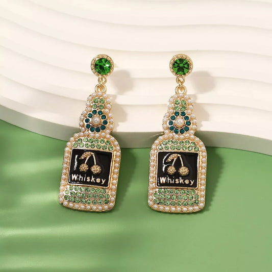 Whiskey Bottle Dangle Earrings