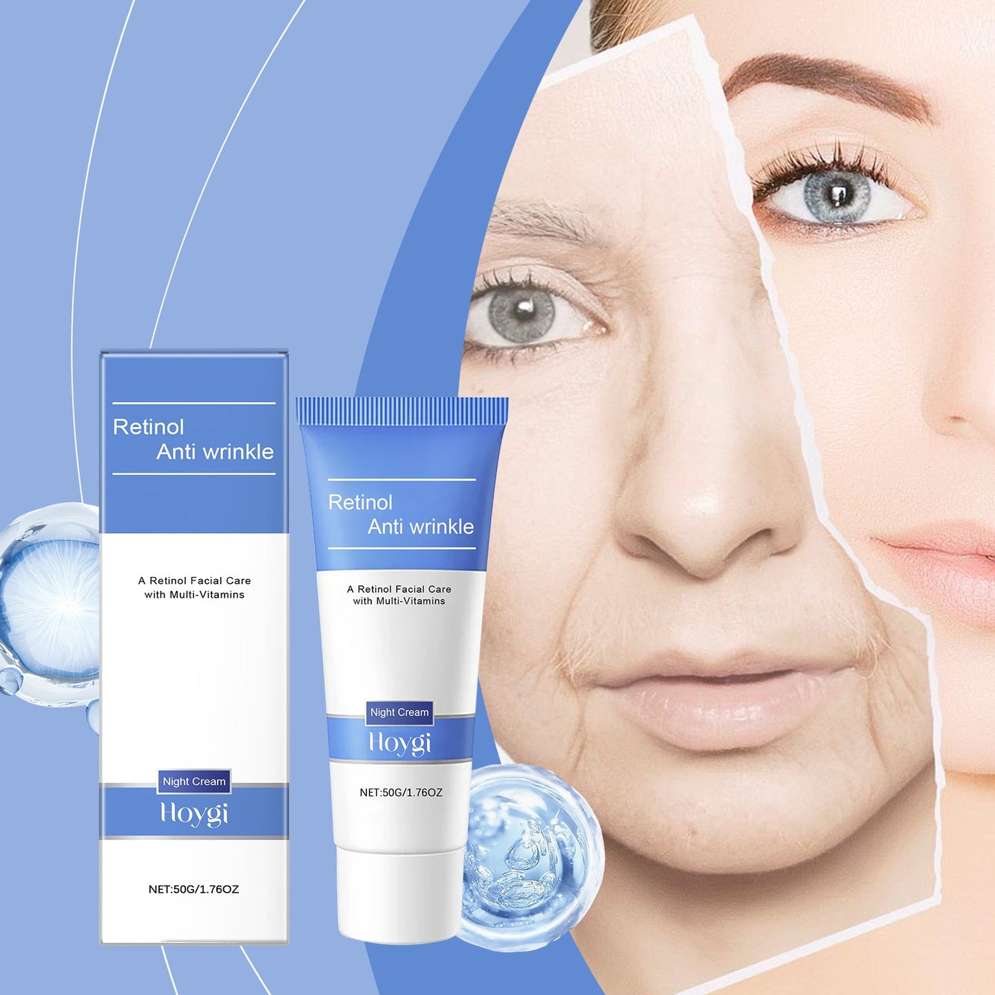 Hoygi Retinol Hydrating Night Cream, Hydrates, Nourishes And Brightens Facial Skin And Hydrates Overnight Skin Care Cream