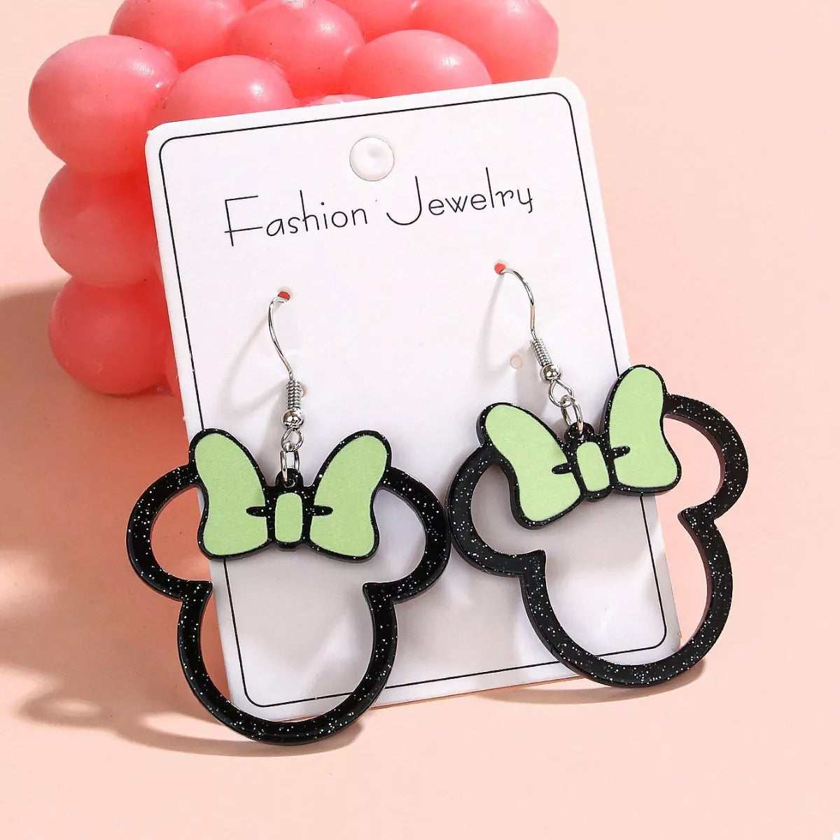 Mickey Mouse Bow Drop Earrings