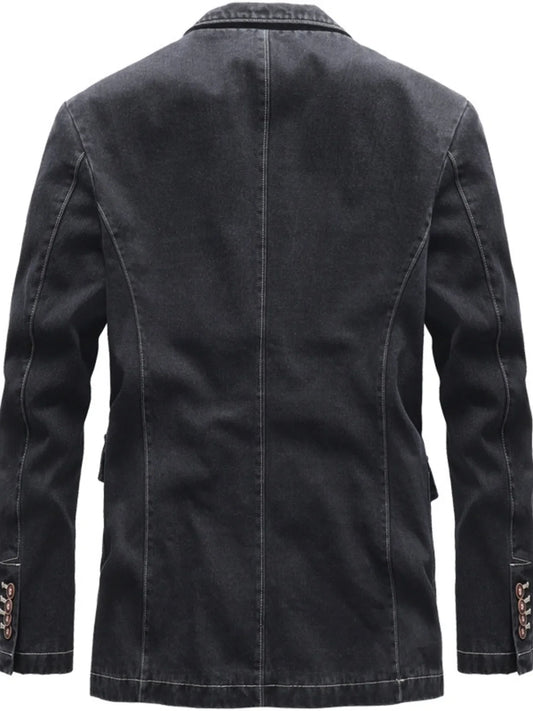 Men's Full Size Lapel Collar Long Sleeve Blazer Plus Size