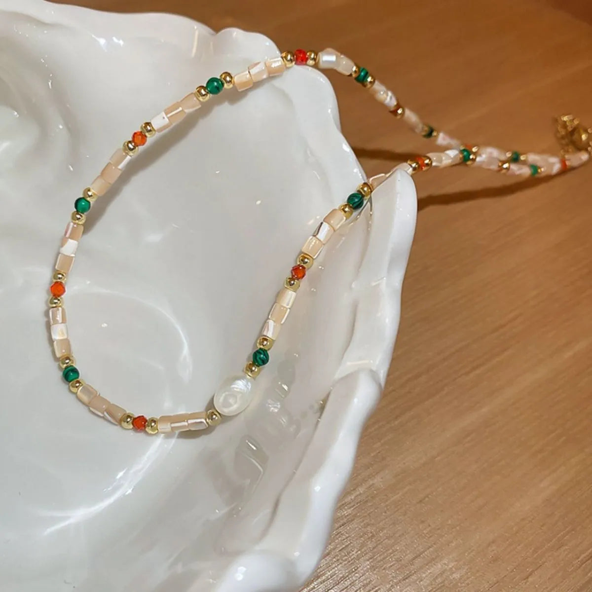Alloy Pearl Beaded Necklace
