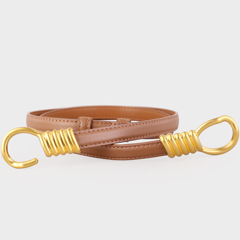 Hook Buckle Skinny Belt
