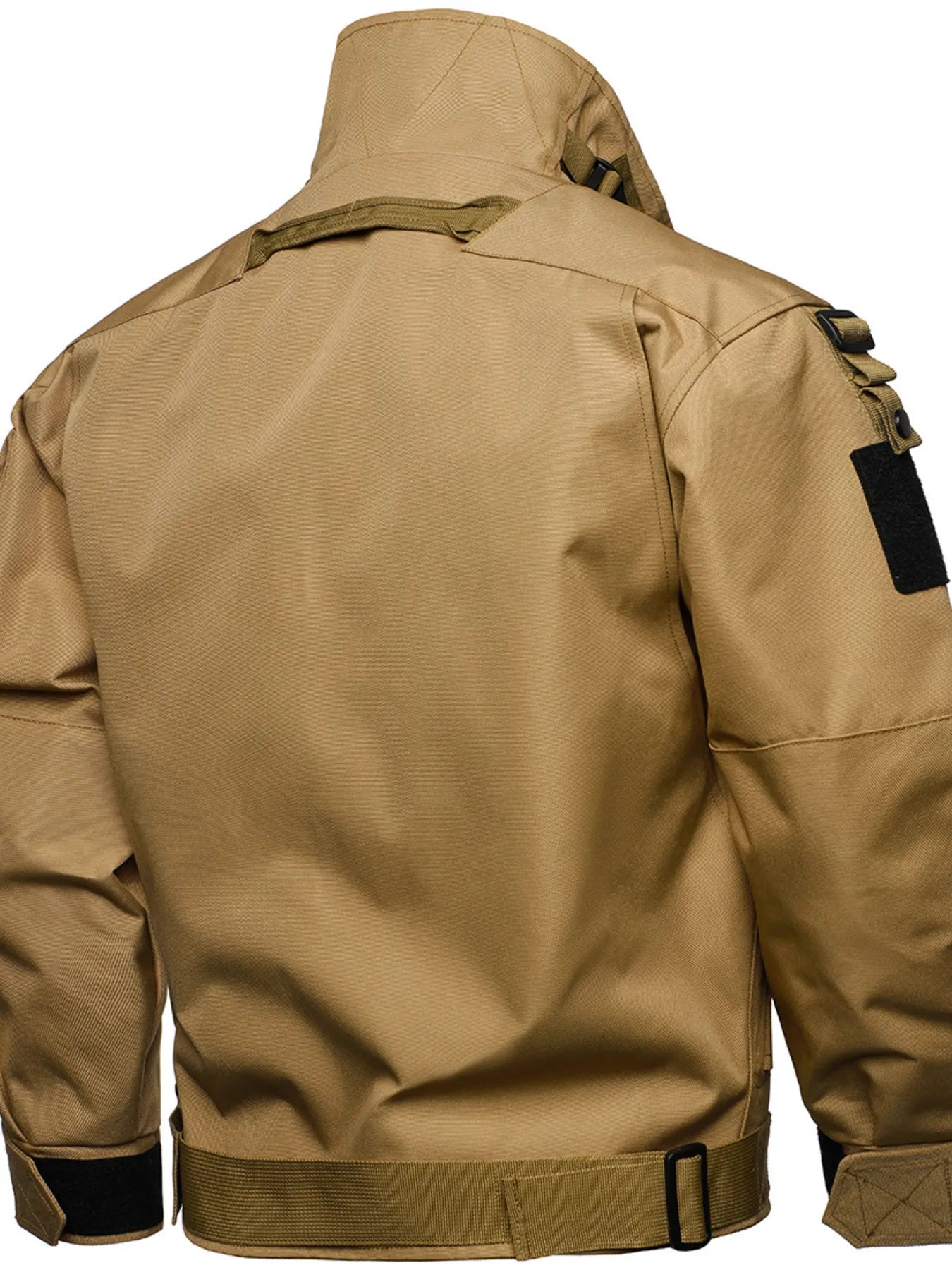 Men's Full Size Multi Buckle Water-Resistant Jacket Plus Size