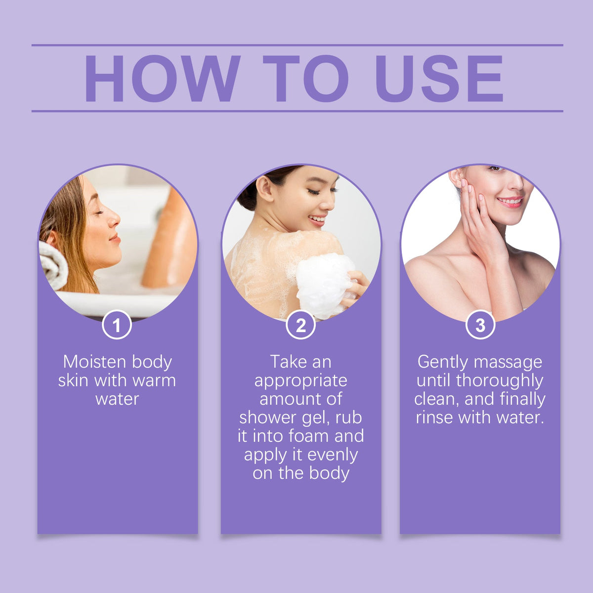 Jaysuing Ladies Lavender Shower Gel Cleans Skin Gently, Refreshes, Moisturizes And Leaves Fragrance