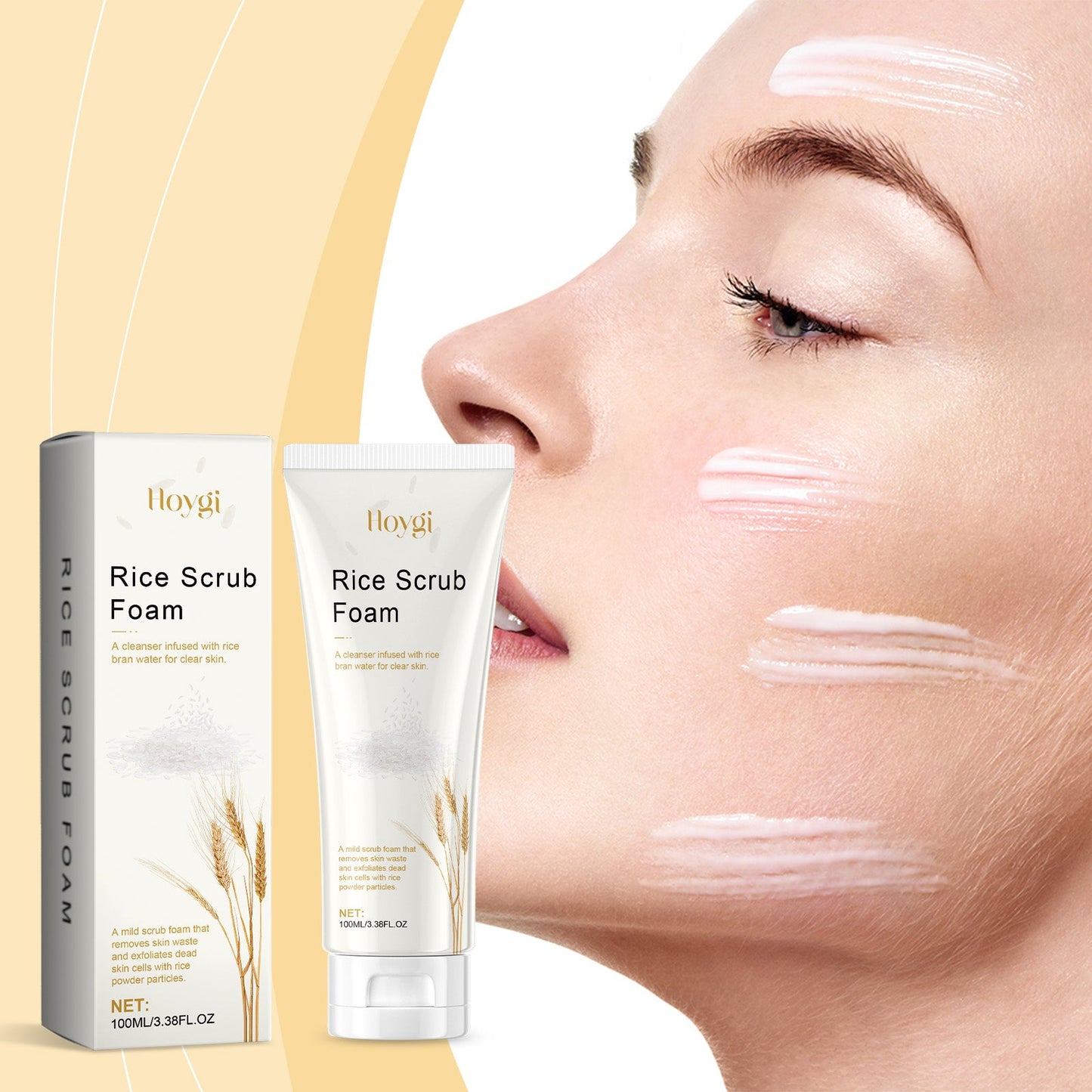 Hoygi Rice Cleanser Gently Cleanses, Hydrates, Moisturizes, Controls Oil, Is Not Tight, Soothes And Repairs Skin