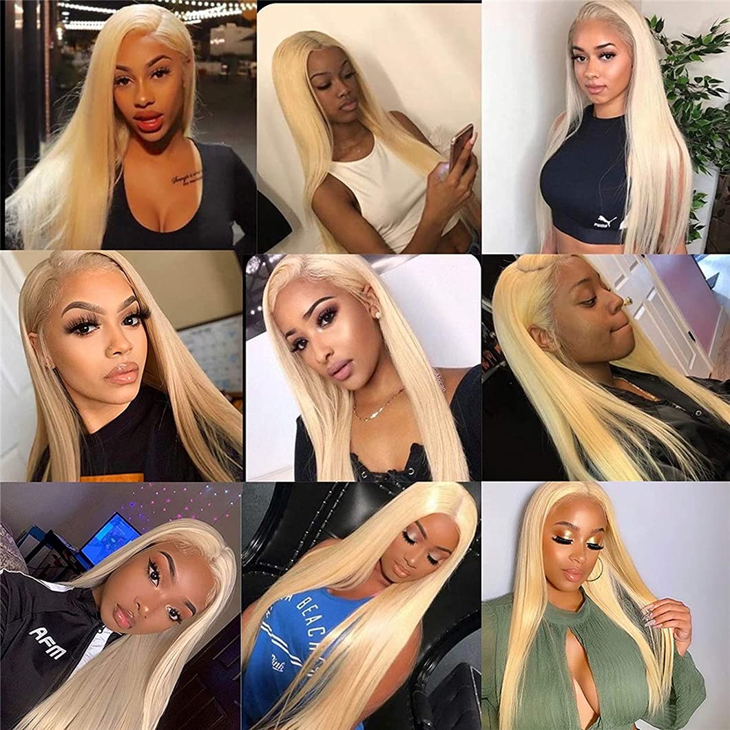 13x4 Lace Front Human Hair Wig 613 Straight Density