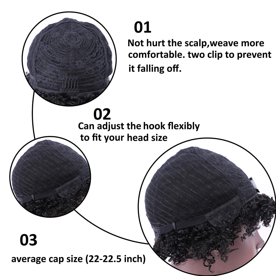Pixie-style Human Hair Wig, Natural Color, Jerry Curly Texture, 4-inch Length.