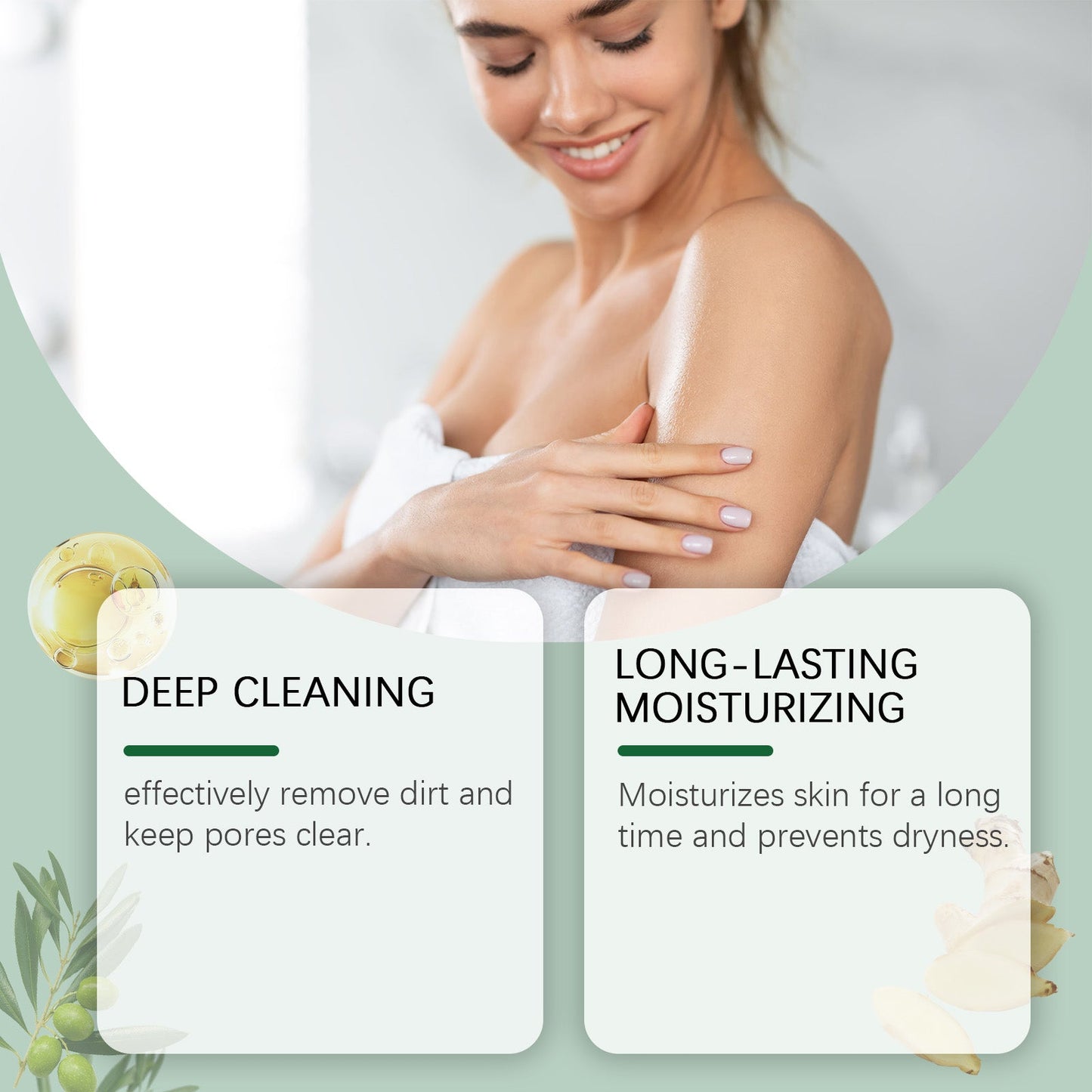 OUHOE  Cucumber Cleansing Soap, Deep Cleaning Face Bath Care Skin Refreshing Oil Control Multi-Purpose Soap