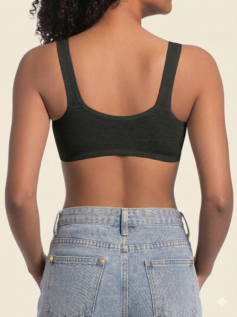 Adjustable Front Closure Push-Up Bra Wire-Free Cross-Back, Seamless & Side Support For Daily Wear, Spring-Summer ComfoMrt Breathable Everyday Breathable Everyday Womenswear Bridal Rider Basic Minimal