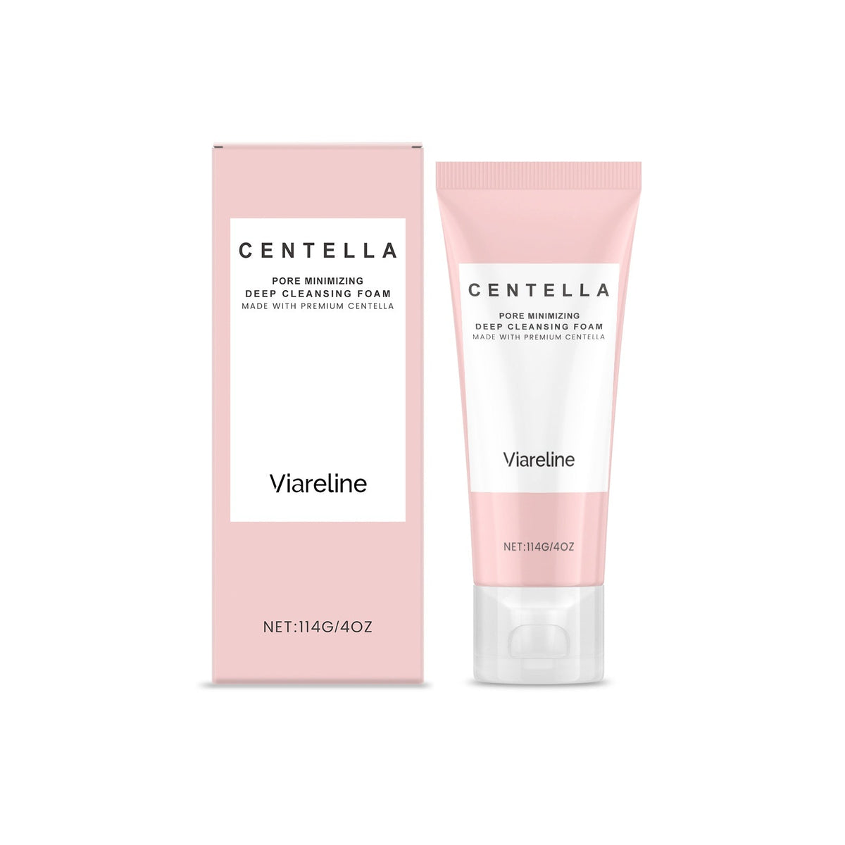 Viareline Centella Pore Minimizing Deep Cleansing Foam, Gentle Hydrating Non-Tight Face Wash