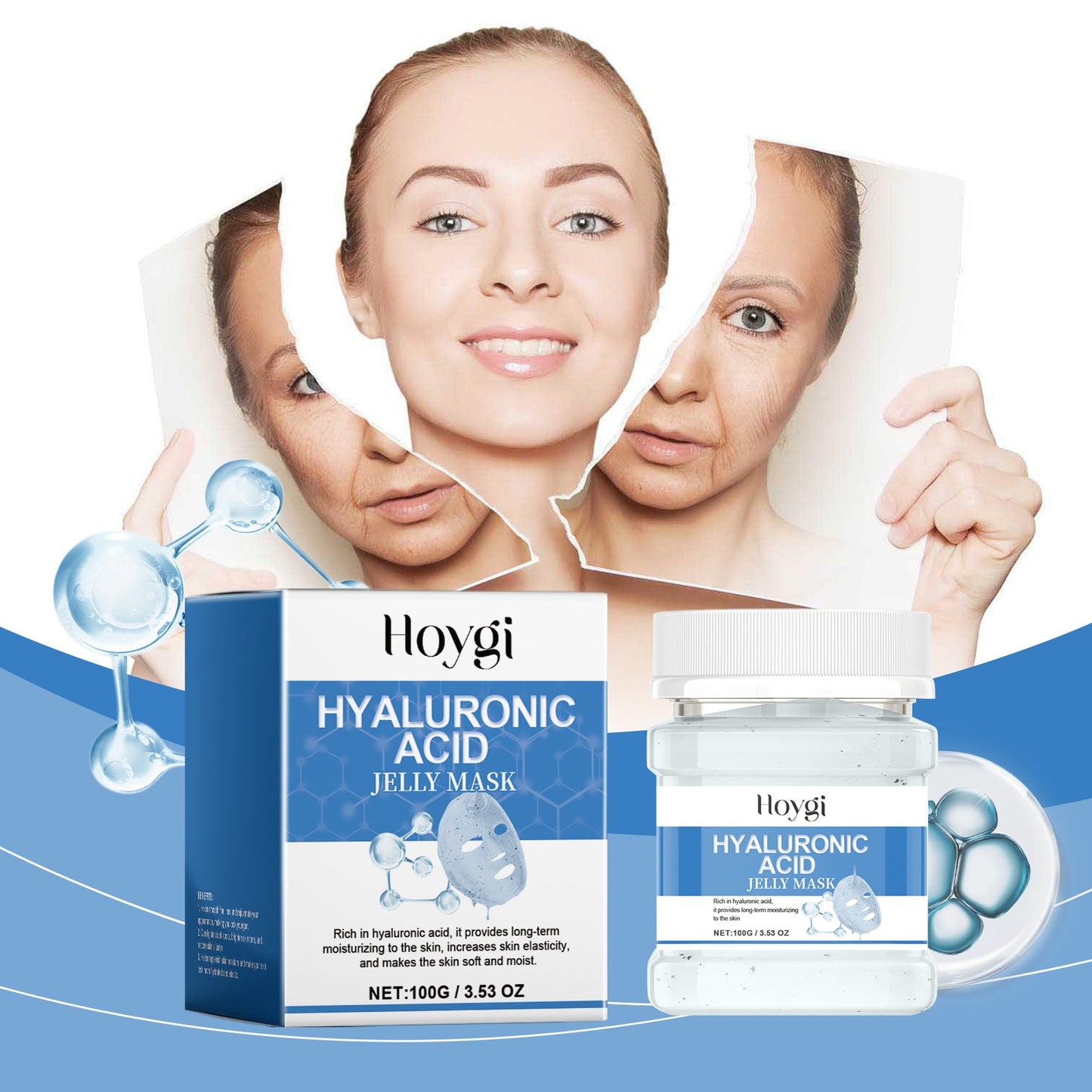 Hoygi Hydrating Mask With Hyaluronic Acid Powder Hydrating And Brightening Facial Mask With Moisturizing And Hydrating Maintenance