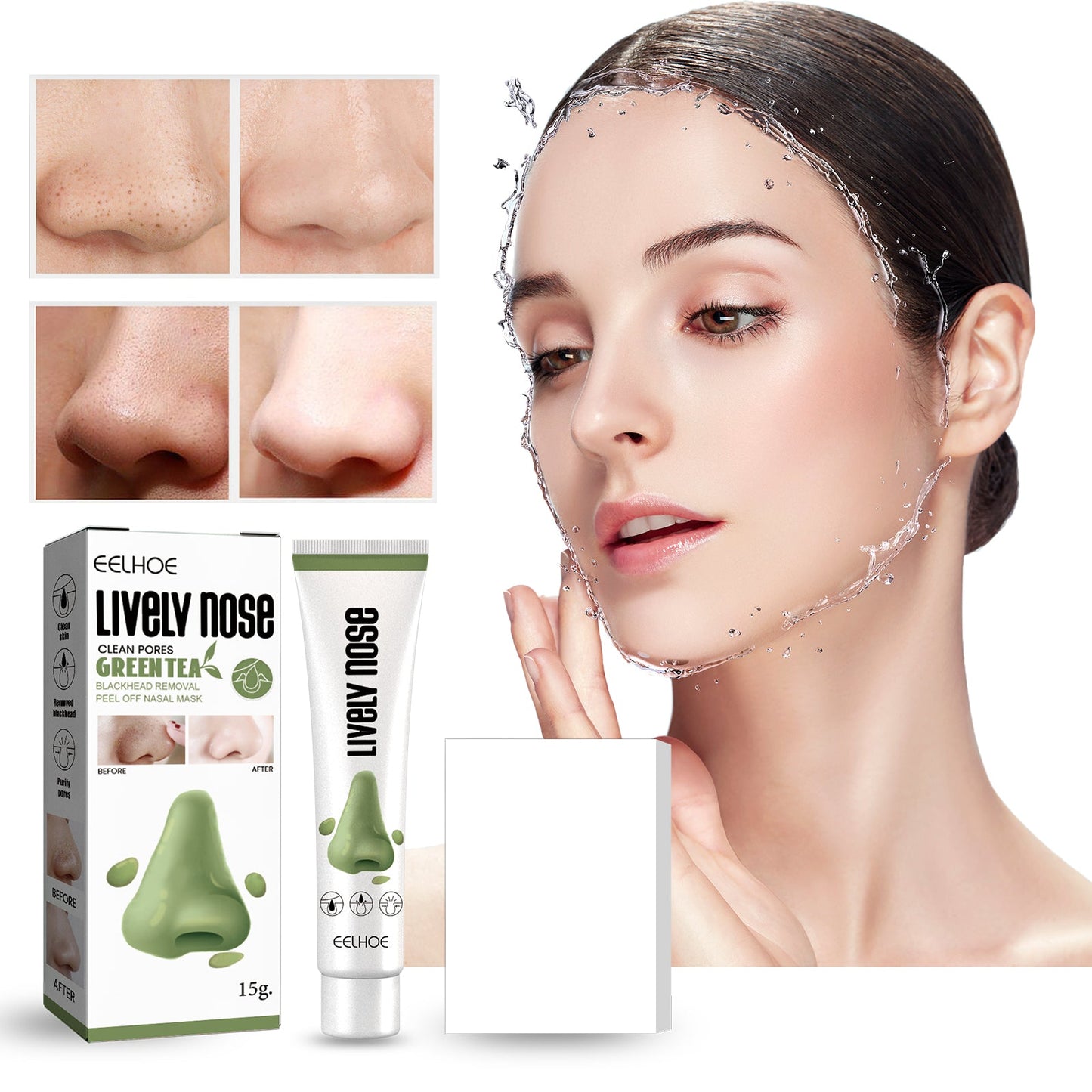 EELHOE Blackhead Remover Nose Mask, Deeply Cleans And Closes Pore Blackheads And Acne Barbs And Nose Remover Mask
