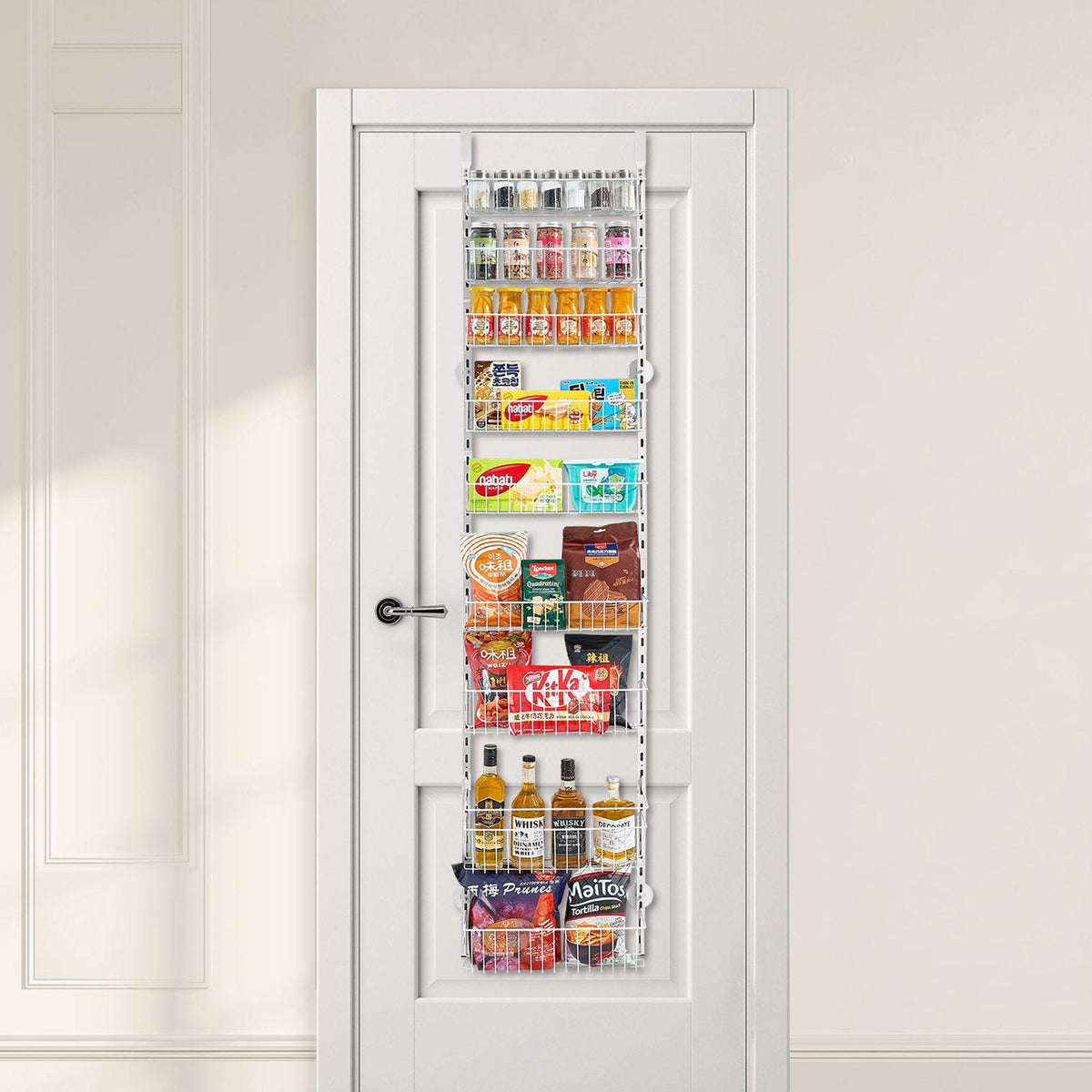 9-Tier Over The Door Pantry Organizer Hanging Storage Rack Adjustable Kitchen