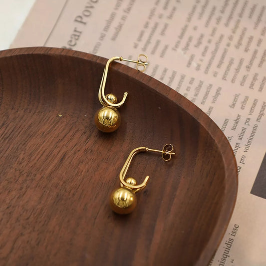 18K Gold-Plated Ball Drop Earrings