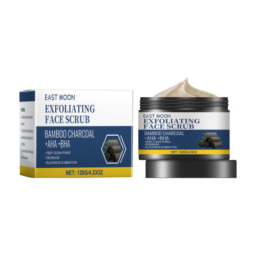 East Moon Charcoal Facial Scrub, Gentle Exfoliating Comfort Cleansing Face Moisturizing Moisturizing Scrub