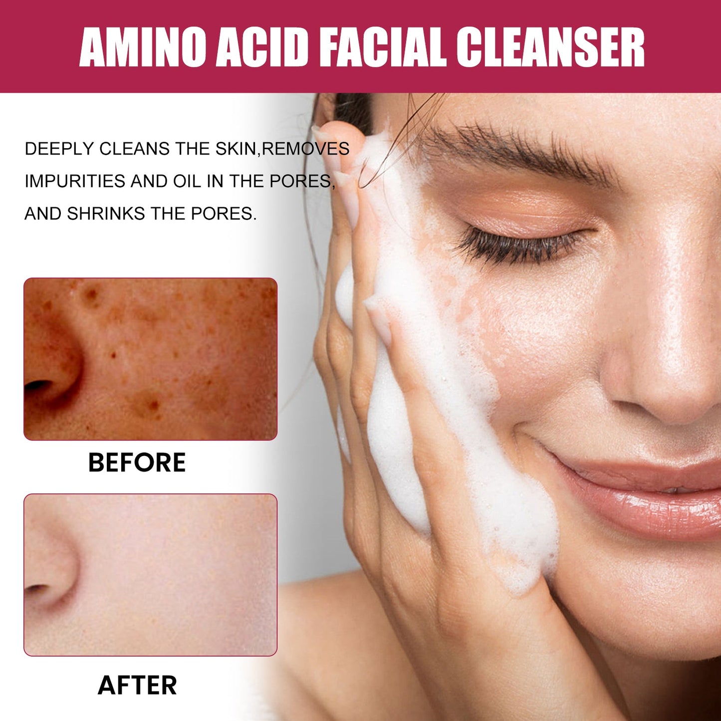 OUHOE Facial Cleanser Cleanser For Cleansing Pores, Moisturizing, Hydrating, Soft, Refreshing And Firming Skin