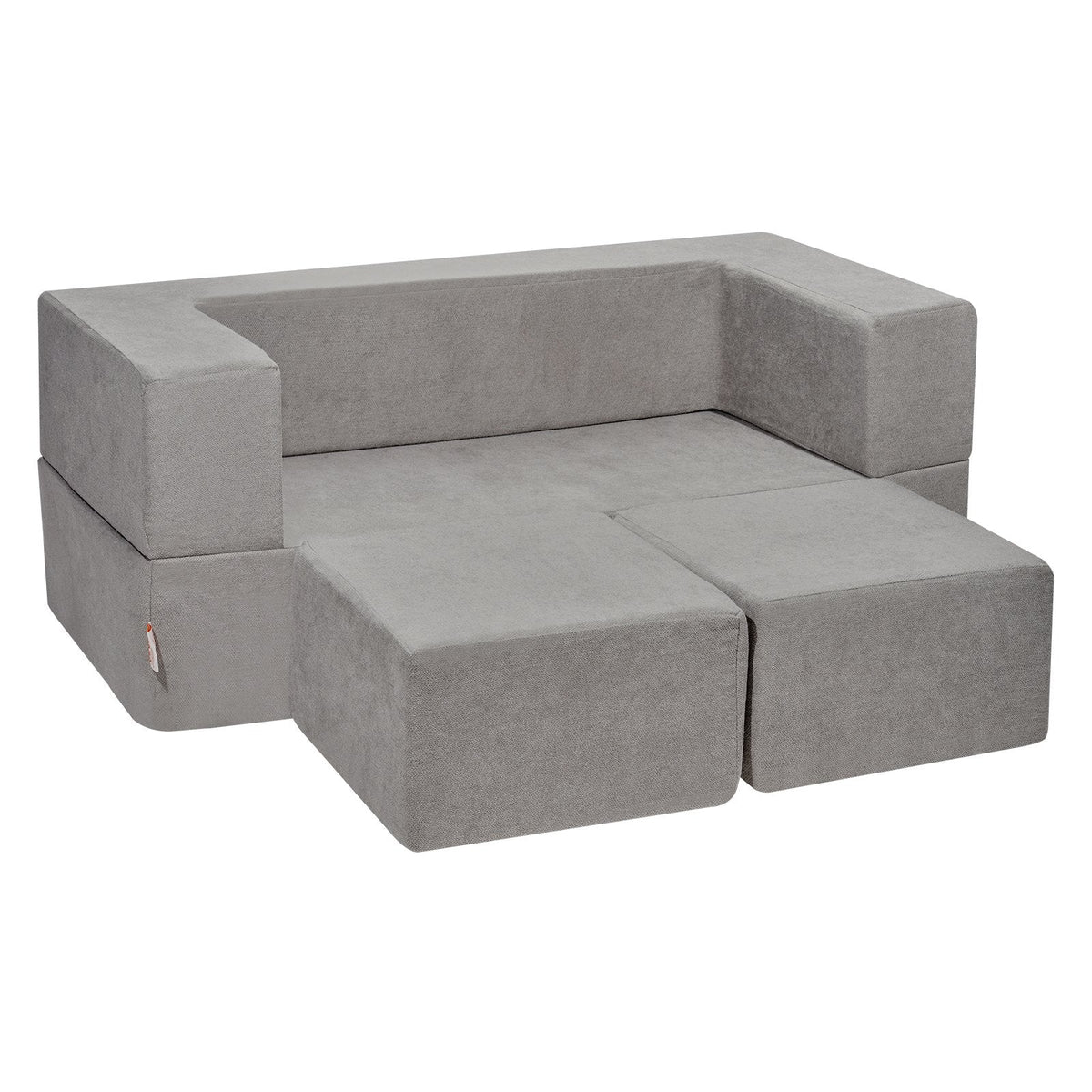 Kids Couch, 4Pcs Modular Kids Play Couch, Toddler Couch Sofa Bed, Kids Chair Seat Playroom Furniture, Child Sectional Sofa With Removable Cover For Kids Girls & Boys, Grey