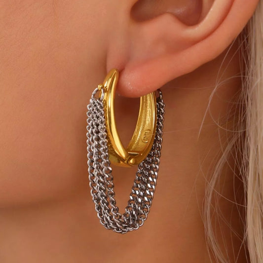 Chunky Chain Hoop Earrings