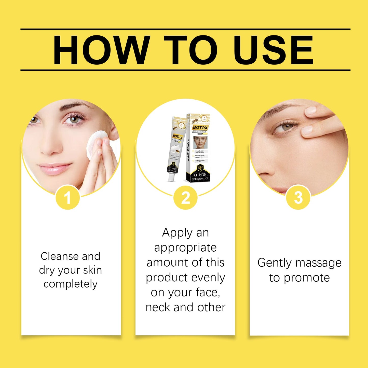 OUHOE Bee Venom Firming Cream, Moisturizes, Hydrates And Brightens The Complexion, Firming And Softening The Skin Care Moisturizing Cream