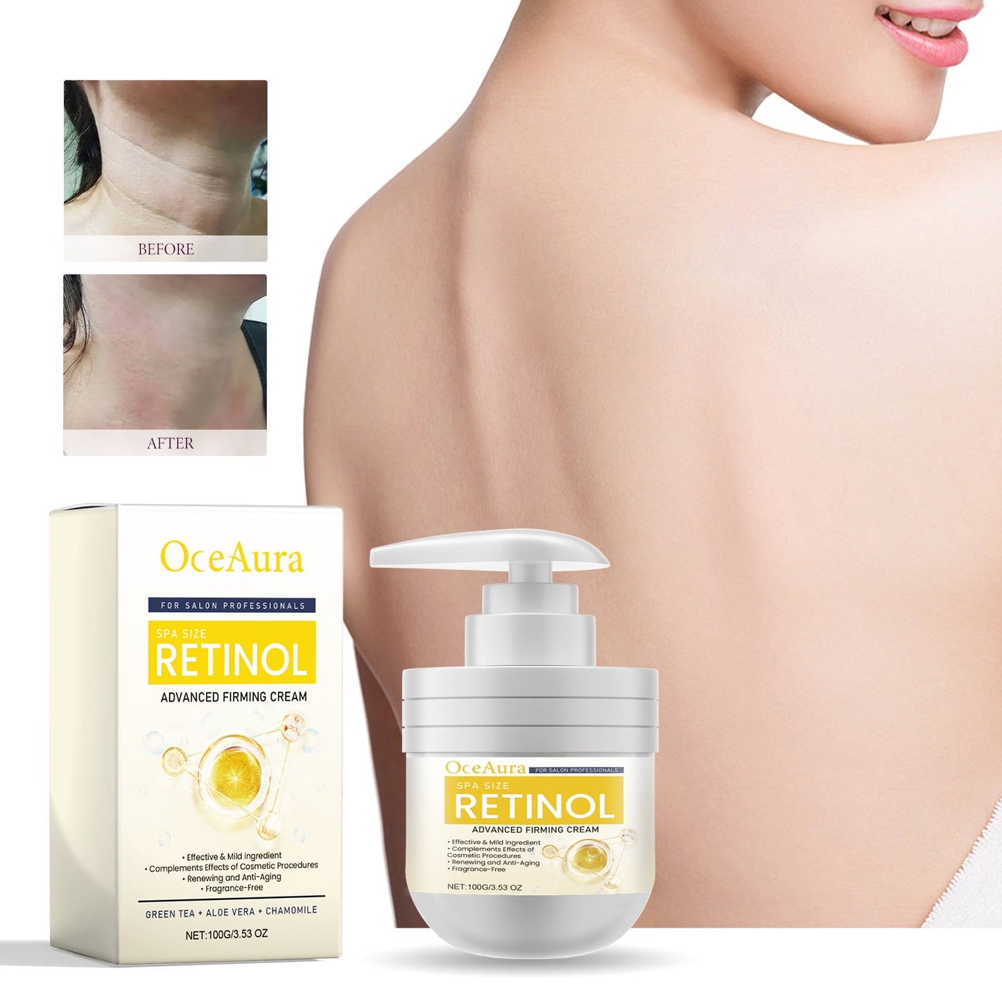 OceAura Retinol Advanced Firming Cream, Hydrating And Rejuvenating Brightening Body Smooth Anti-Wrinkle Body Lotion For Skin