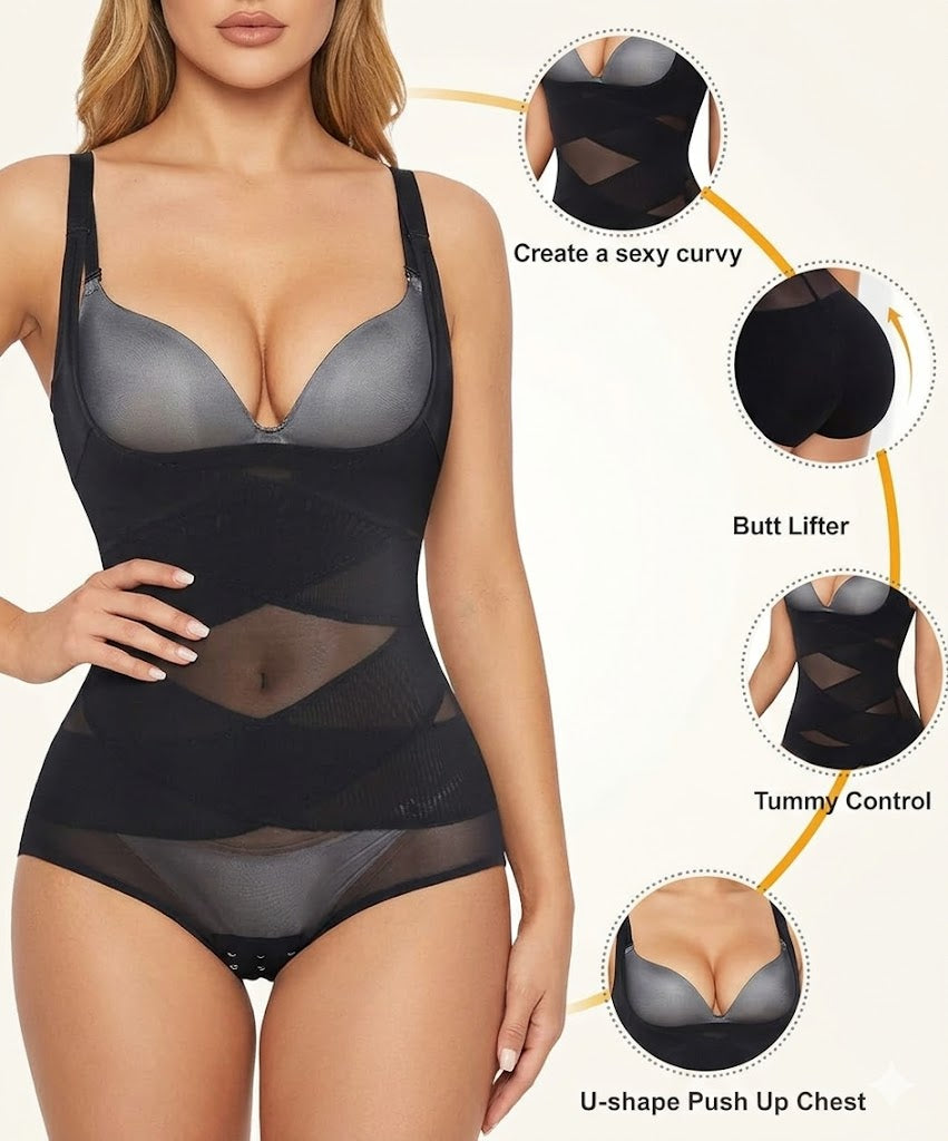 Shapewear Bodysuit For Women Tummy Control Butt Lifter Panty Hi-Waist Trainer Stomach Body Shaper Slimming Girdles