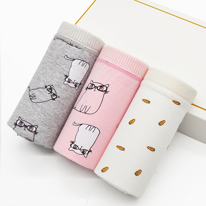 Women's Panties With Cotton Mid-waist Enlarged And Widened