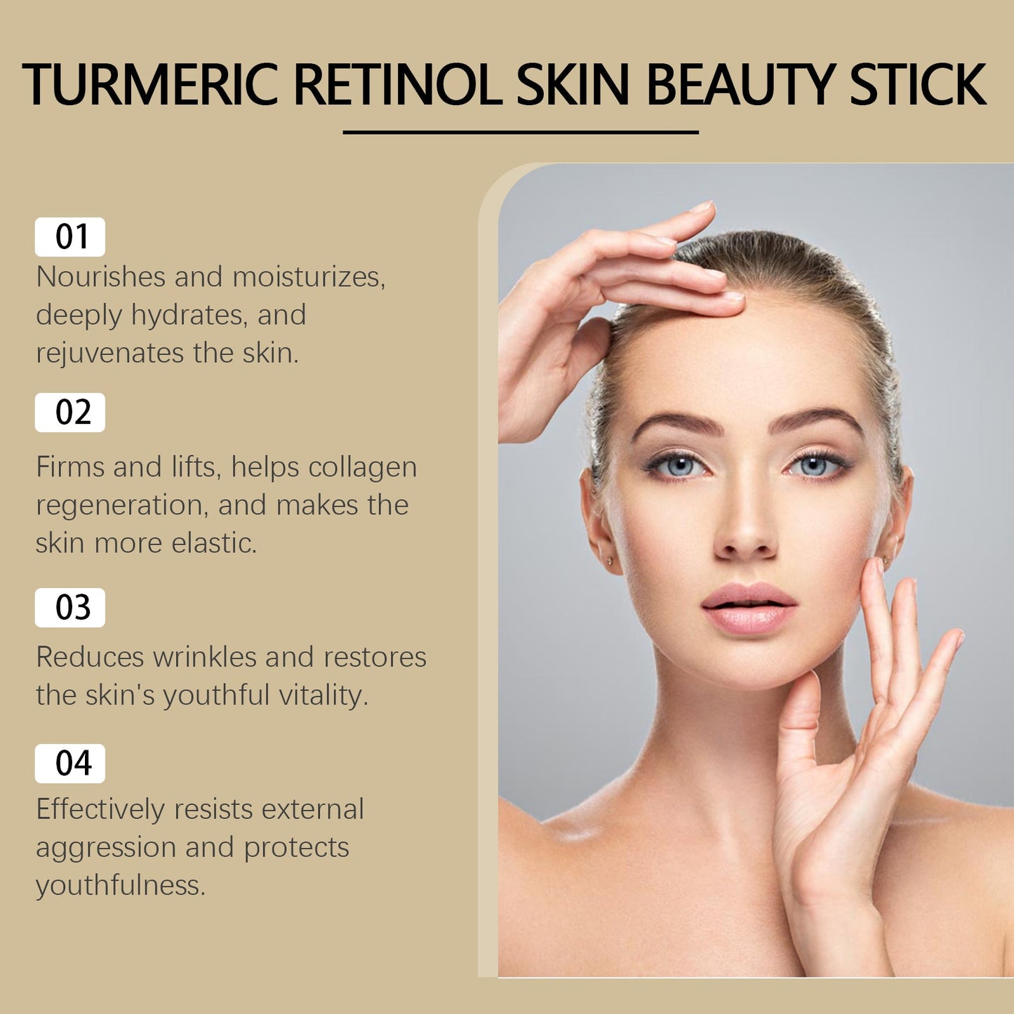 Ouhoe Turmeric And Retinol Beauty Bar Lightens Skin Texture, Brightens Collagen, Moisturizes And Refreshes Skin