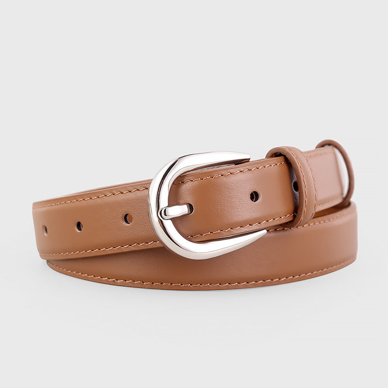 Buckle Skinny Leather Belt
