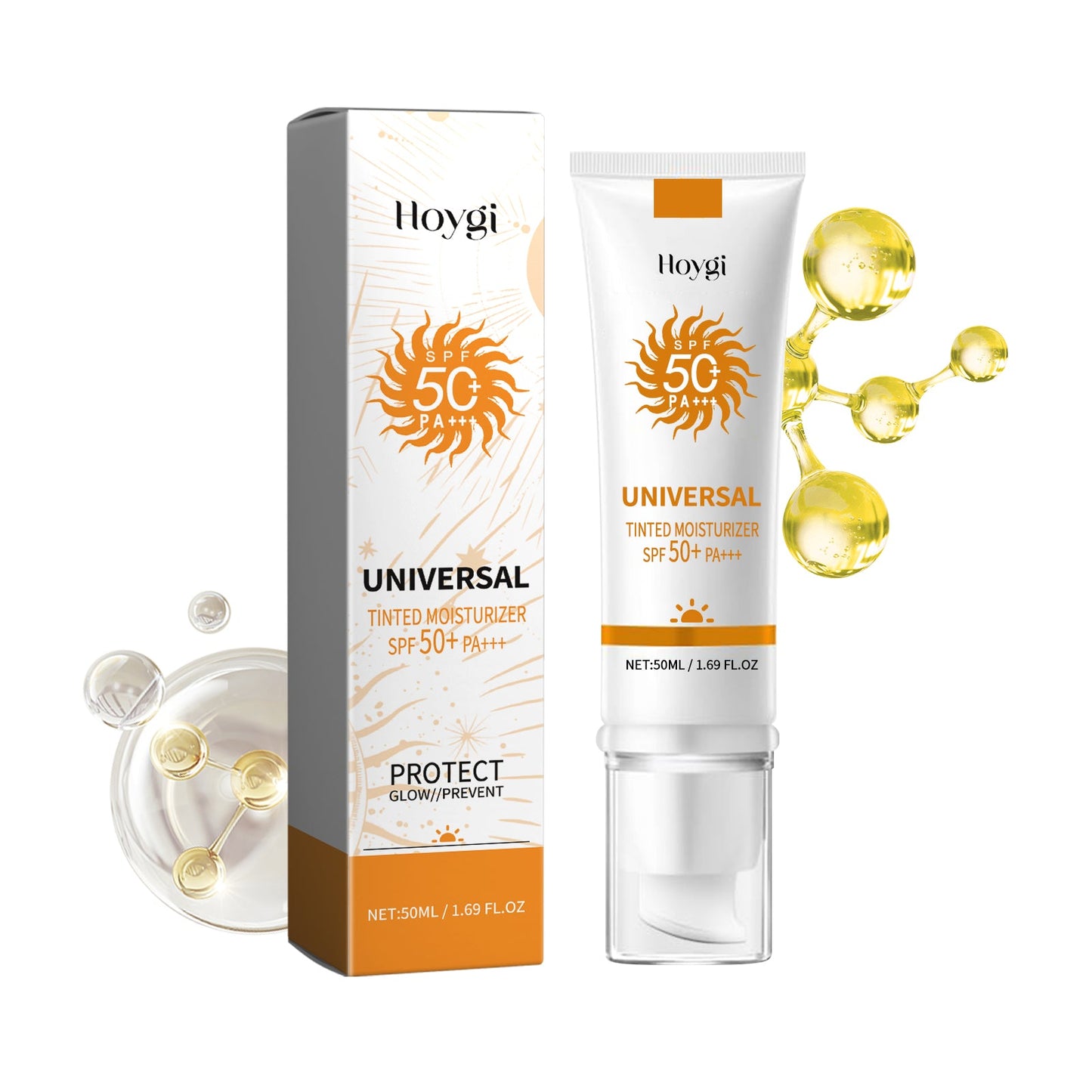 Hoygi Tinted Moisturizer, Outdoor UV Protection Brightening Skin Hydrating Protective Cream