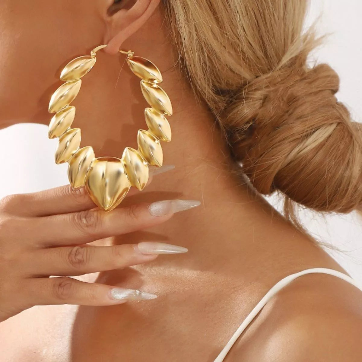 18K Gold-Plated Twisted Hoop Earrings
