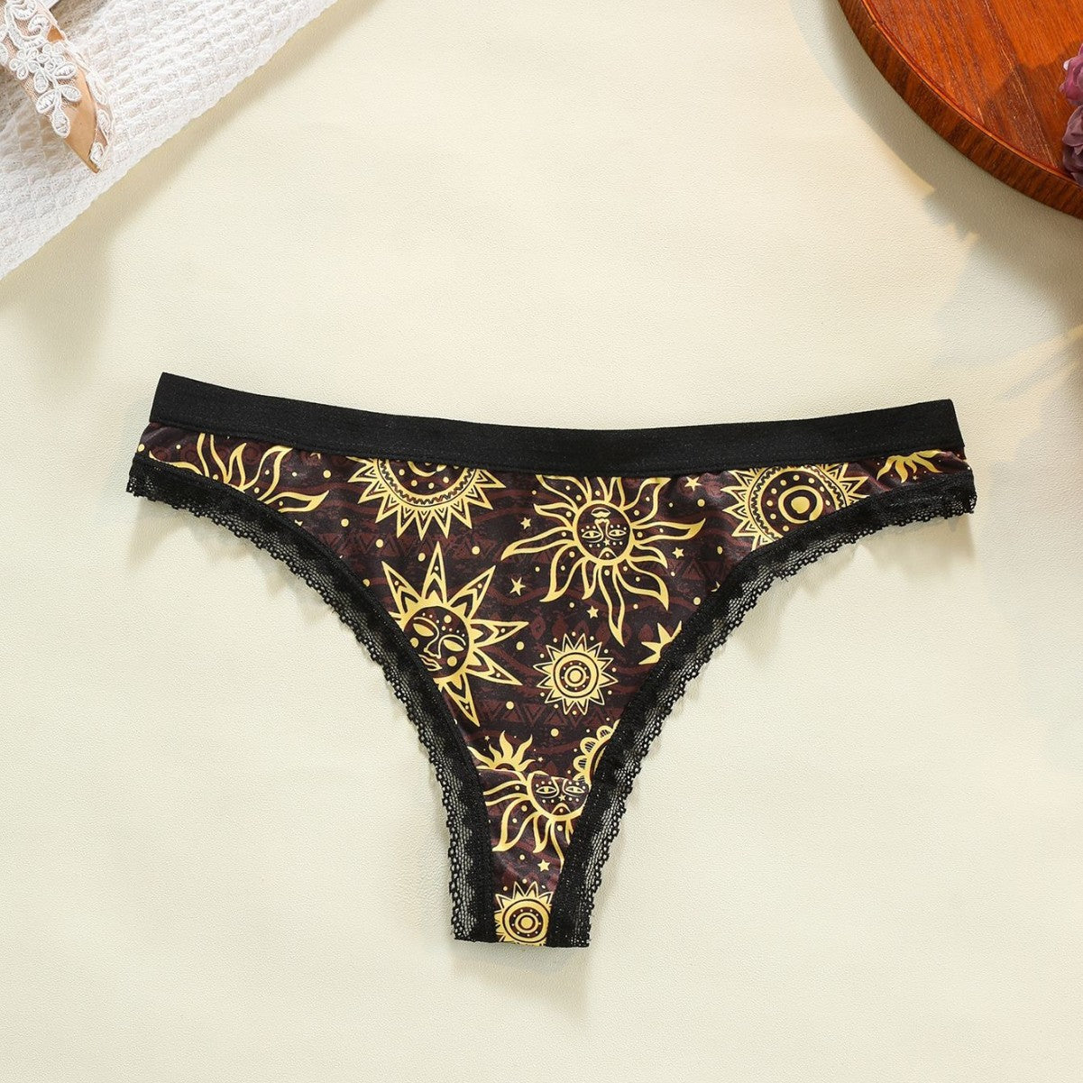 Plus-size Lace-trimmed Low-rise Seamless Floral-print Womens Panties