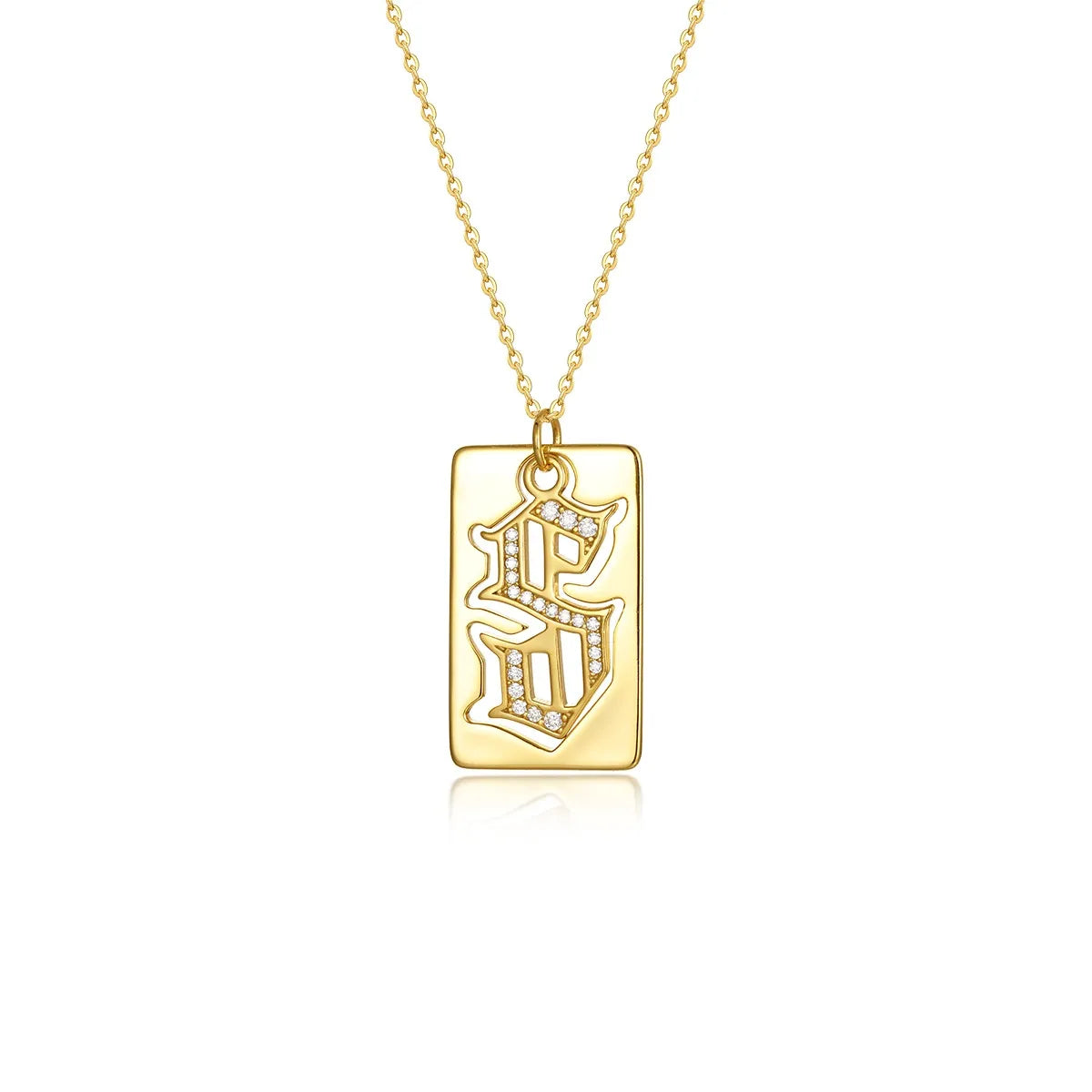 925 Sterling Silver Letter S Pendant Necklace