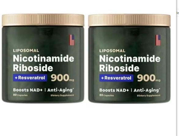 Liposomal Nicotinamide Riboside 900mg Resveratrol & Quercetin – NAD Supplement Plus for Anti Aging, Cellular Energy & Improve Health- 80 Capsules