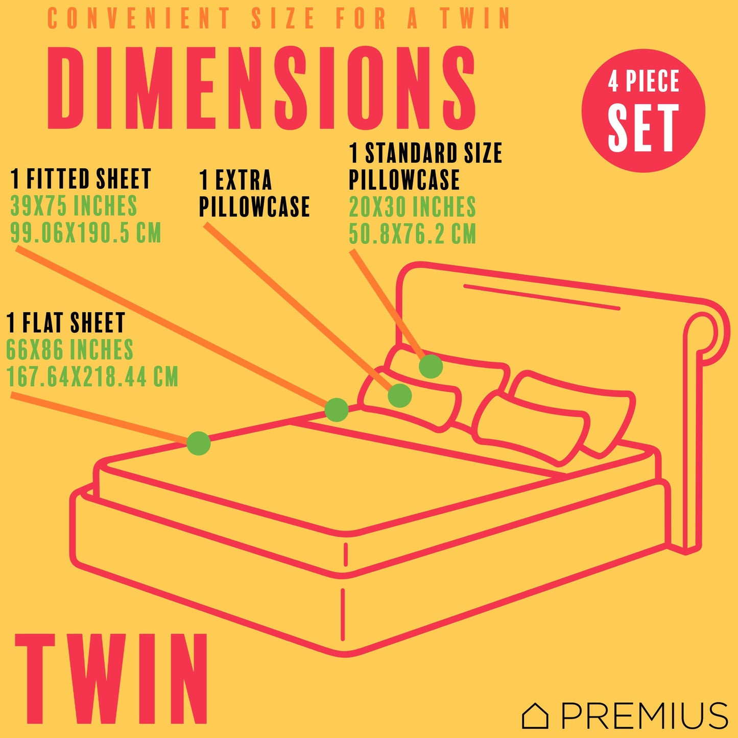 PREMIUS Butterfly Soft Wrinkle-Free Microfiber Sheet Set, White-Multi