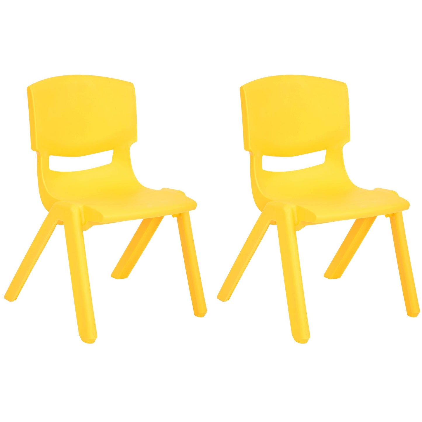 JOON Stackable Plastic Kids Learning Chairs, Yellow, 20.5x12.75X11 Inches, 2-Pack (Pack of 2)