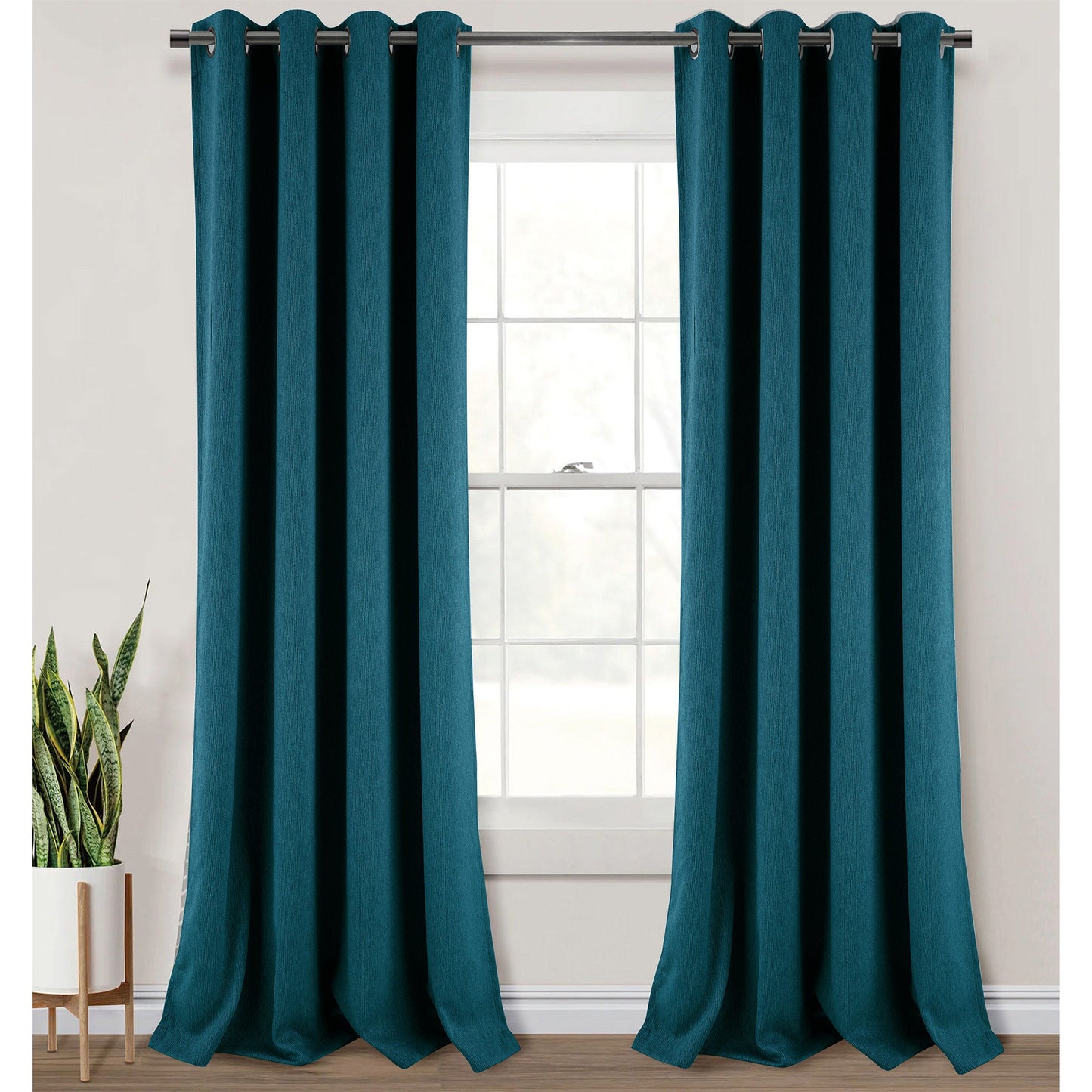 Salem Faux Linen Room Darkening Grommet Window Panel, 54x84 Inches