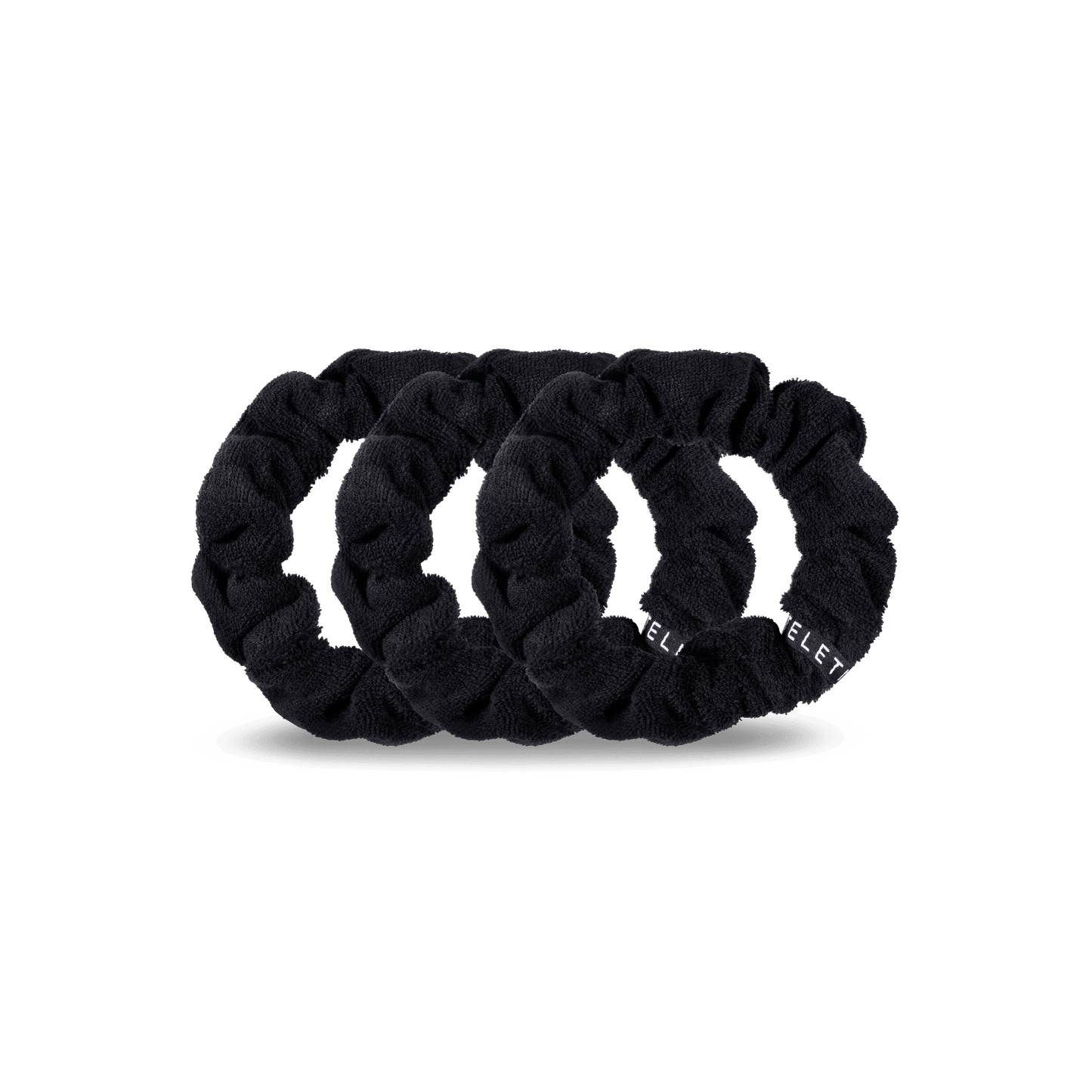 Jet Black Large Towel Scrunchies