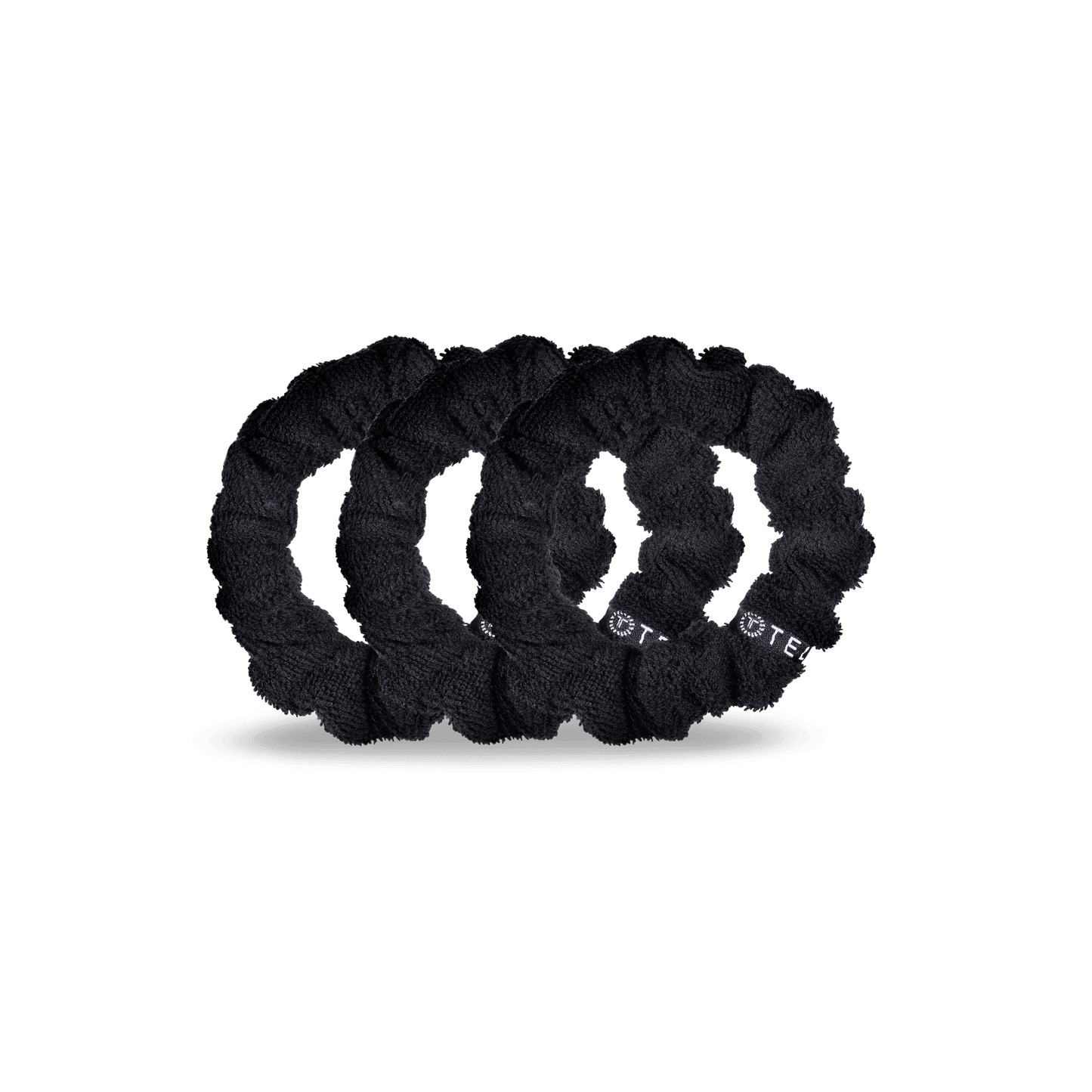 Jet Black Small Towel Scrunchies
