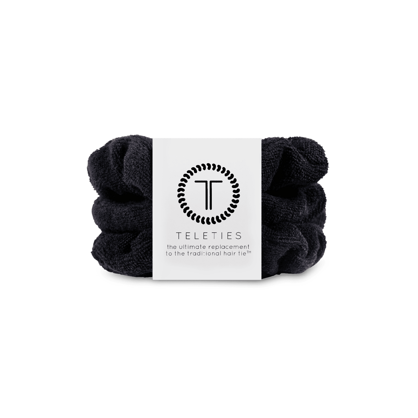 Jet Black Small Towel Scrunchies