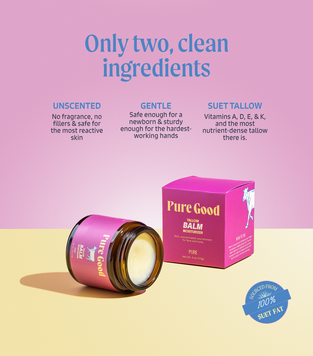 Pure Tallow Balm - Perfect for sensitive skin of all ages.